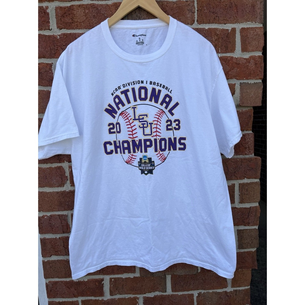 LSU Baseball T Shirt NCAA National Champions 2023 Champion White Men XL